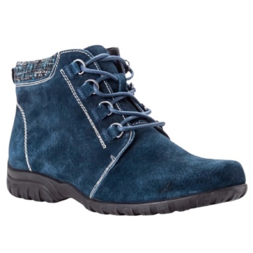 Propet Delaney Navy Suede Water Resistant Ankle Boots size 6 N (AA)
